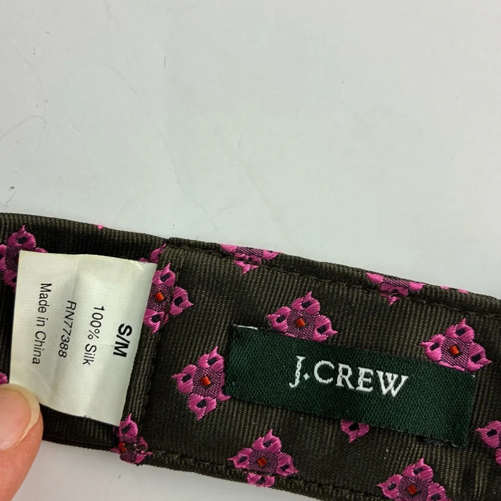 J. Crew women’s Ribbon Belt Brown Pink 100% Silk Size Small Medium - Picture 6 of 6